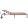 Chaise longue avec coussin Bois d'acacia et acier galvanisé 