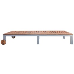 Chaise longue avec coussin Bois d'acacia et acier galvanisé 