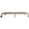 Chaise longue avec coussin Bois d'acacia et acier galvanisé 