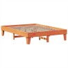 Cadre de lit sans matelas cire marron 150x200cm bois pin massif 