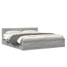Cadre de lit et tête de lit sans matelas sonoma gris 180x200 cm 