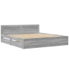 Cadre de lit et tête de lit sans matelas sonoma gris 180x200 cm 