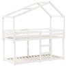 Lit superposé sans matelas blanc 75x190 cm bois de pin massif 
