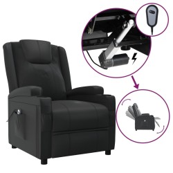 Fauteuil inclinable électrique Noir Similicuir 