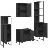 Ensemble d’armoires salle de bain 4 pcs noir bois d'ingénierie 