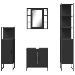 Ensemble d’armoires salle de bain 4 pcs noir bois d'ingénierie 