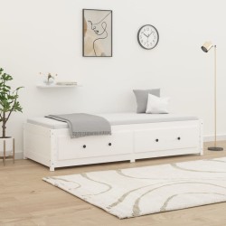 Lit de jour sans matelas blanc 90x200 cm bois de pin massif 