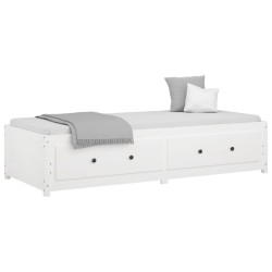 Lit de jour sans matelas blanc 90x200 cm bois de pin massif 