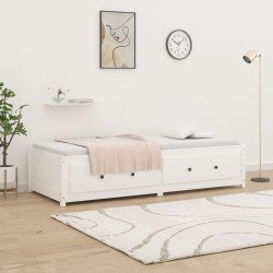 Lit de jour sans matelas blanc 90x200 cm bois de pin massif 