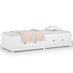 Lit de jour sans matelas blanc 90x200 cm bois de pin massif 