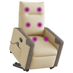 Fauteuil inclinable de massage Crème Tissu 