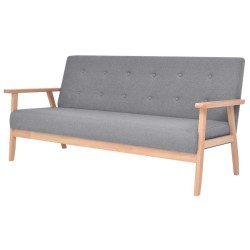 Canapé à 3 places Tissu Gris clair 