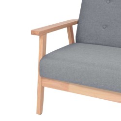 Canapé à 3 places Tissu Gris clair 