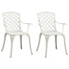 Chaises de jardin lot de 2 Aluminium coulé Blanc 
