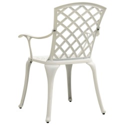 Chaises de jardin lot de 2 Aluminium coulé Blanc 