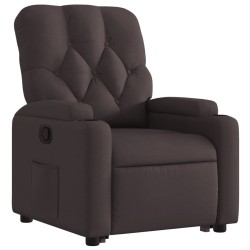 Fauteuil inclinable marron foncé tissu 