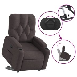 Fauteuil inclinable marron foncé tissu 
