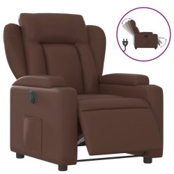 Fauteuil inclinable électrique Marron Similicuir 