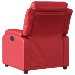 Fauteuil de massage inclinable électrique rouge similicuir 