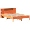 Lit bibliothèque sans matelas cire marron 120x190cm pin massif 