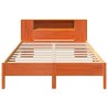 Lit bibliothèque sans matelas cire marron 120x190cm pin massif 