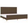 Cadre de lit sans matelas marron foncé 200x200 cm tissu 