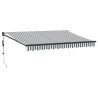Auvent rétractable anthracite et blanc 3,5x2,5m tissu/aluminium 