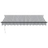 Auvent rétractable anthracite et blanc 3,5x2,5m tissu/aluminium 