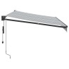 Auvent rétractable anthracite et blanc 3,5x2,5m tissu/aluminium 