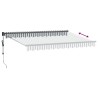 Auvent rétractable anthracite et blanc 3,5x2,5m tissu/aluminium 
