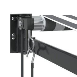 Auvent rétractable anthracite et blanc 3,5x2,5m tissu/aluminium 