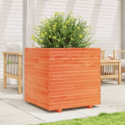 Jardinière cire marron 70x70x72 cm bois de pin massif 