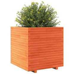Jardinière cire marron 70x70x72 cm bois de pin massif 