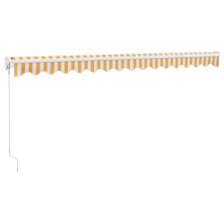 Auvent rétractable jaune et blanc 4x3 m tissu et aluminium 