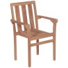 Chaises de jardin empilables lot de 2 Bois de teck solide 