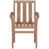 Chaises de jardin empilables lot de 2 Bois de teck solide 