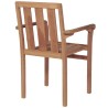 Chaises de jardin empilables lot de 2 Bois de teck solide 