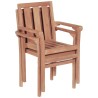 Chaises de jardin empilables lot de 2 Bois de teck solide 