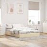 Cadre de lit ottoman sans matelas crème 140x190 cm tissu 