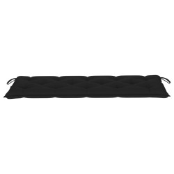 Banc de jardin empilable et coussin 159 cm Bois de teck massif 