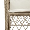 Ensemble de bistro 3 pcs avec coussins beige résine tressée 