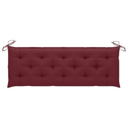 Banc de jardin empilable et coussin 159 cm Bois de teck massif 