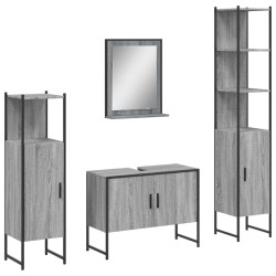 Ensemble d'armoires de salle de bain 4 pcs sonoma gris 