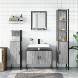 Ensemble d'armoires de salle de bain 4 pcs sonoma gris 
