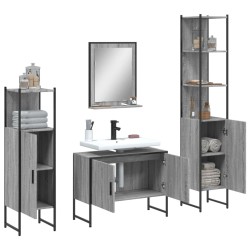 Ensemble d'armoires de salle de bain 4 pcs sonoma gris 