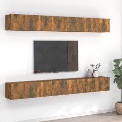 Meubles TV 8 pcs Chêne fumé 60x30x30 cm Bois d'ingénierie 