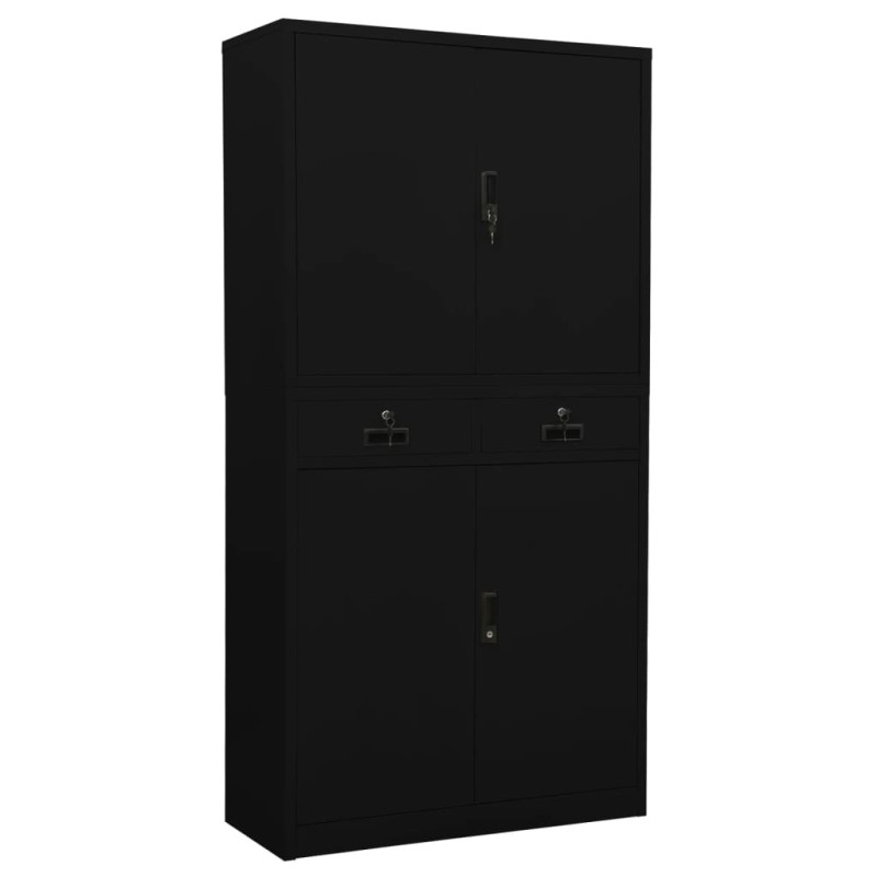 Armoire de bureau Noir 90x40x180 cm Acier Armoire de bureau Noir 90x40x180 cm Acier