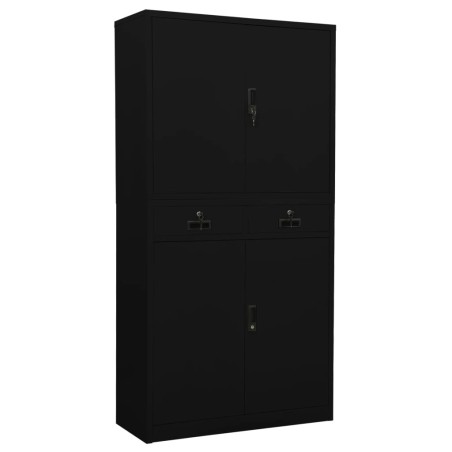 Armoire de bureau Noir 90x40x180 cm Acier 