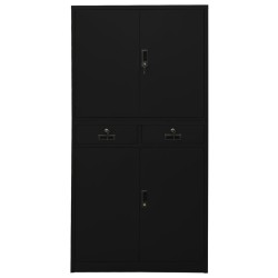 Armoire de bureau Noir 90x40x180 cm Acier 