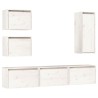 Meubles TV 6 pcs Blanc Bois massif de pin 